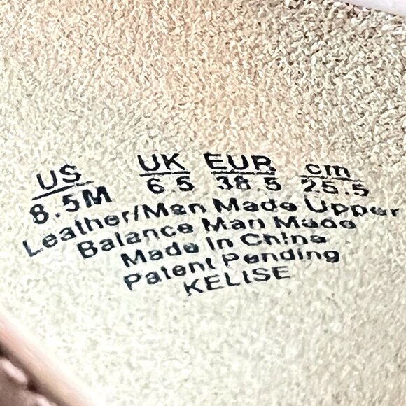 Naturalizer Size 8.5 Nude Beige Taupe Patent Suede Leather Block Heel Shoes - Picture 12 of 12